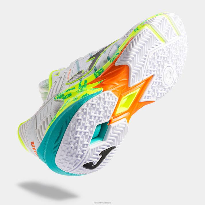 Joma 82P4R3494 الجير الأبيض أحذية t.open 23 اتحاد البادل الدولي الطين