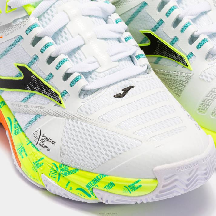 Joma 82P4R3494 الجير الأبيض أحذية t.open 23 اتحاد البادل الدولي الطين