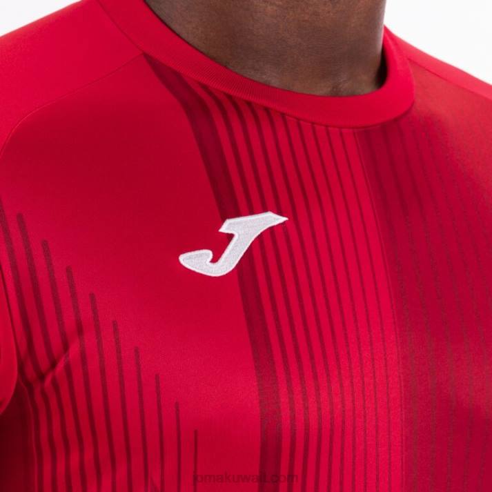 Joma 82P4R3529 أحمر قميص نمر كم قصير رجال