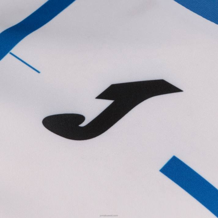 Joma 82P4R3551 أبيض أزرق ملكي قميص بأكمام قصيرة النمر الثالث رجال