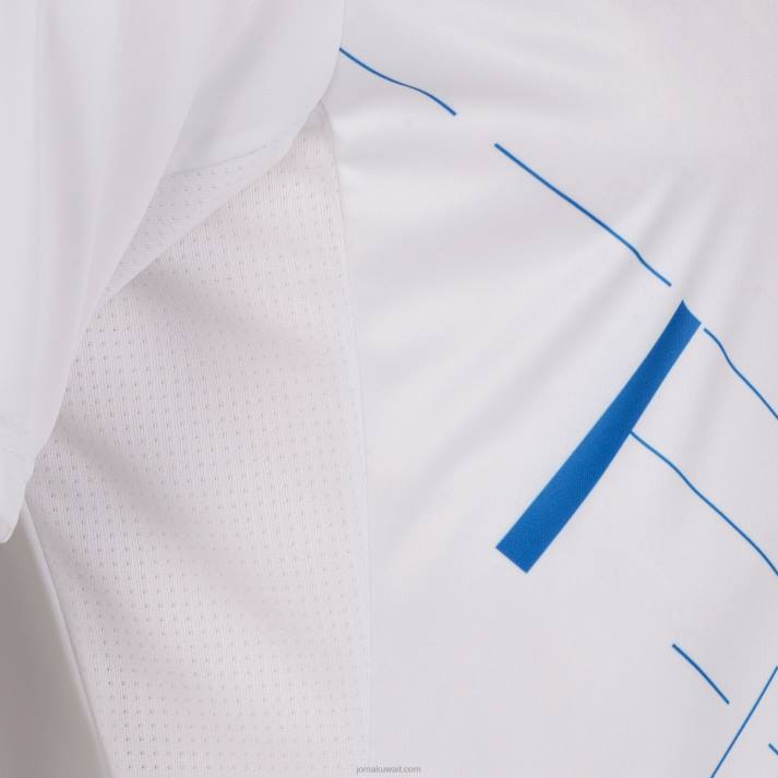 Joma 82P4R3551 أبيض أزرق ملكي قميص بأكمام قصيرة النمر الثالث رجال