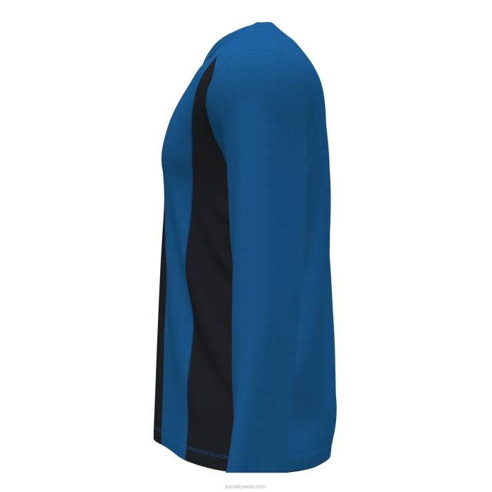 Joma 82P4R3562 الأزرق الملكي الأسود قميص طويل الأكمام بيزا الثاني رجال