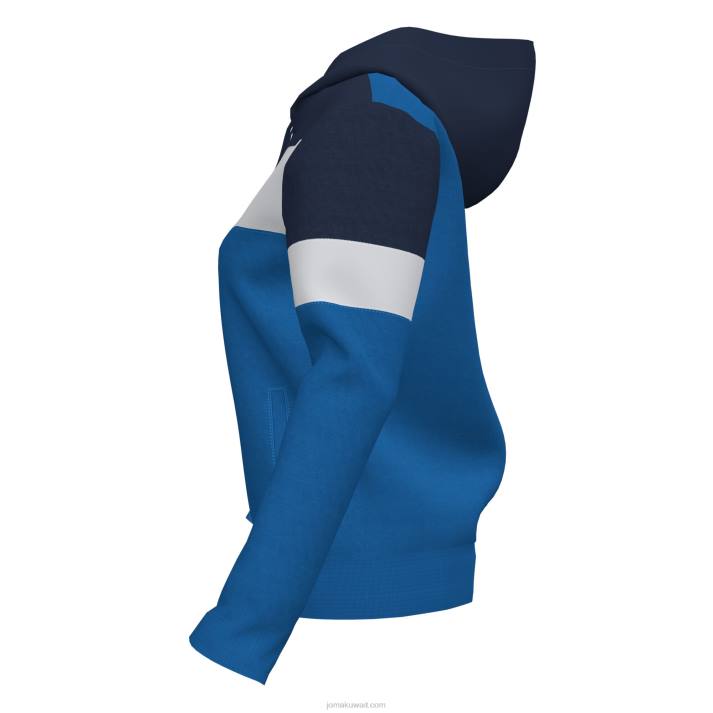 Joma 82P4R3584 الأزرق الملكي الأزرق الداكن الأبيض طاقم سترة مقنعين رابعا نحيف