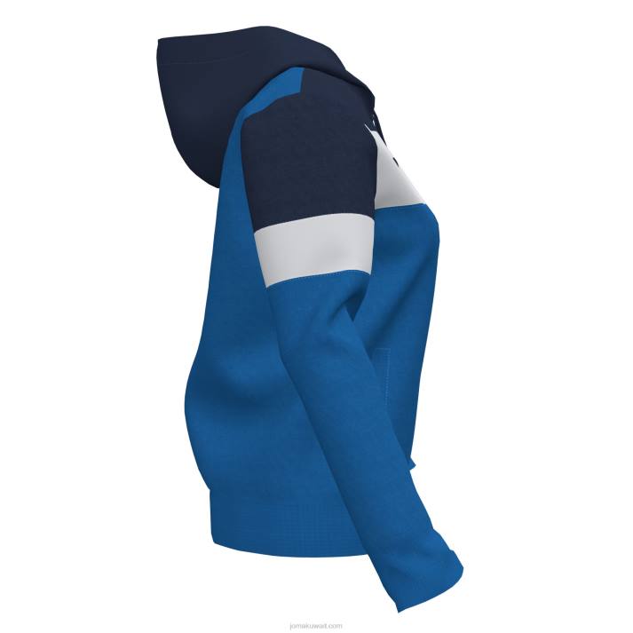 Joma 82P4R3584 الأزرق الملكي الأزرق الداكن الأبيض طاقم سترة مقنعين رابعا نحيف