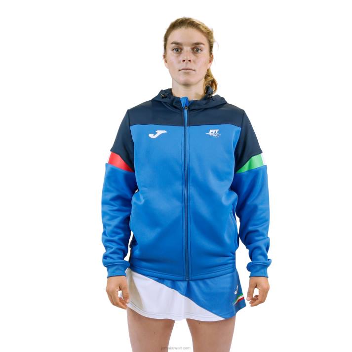 Joma 82P4R3587 أزرق الاتحاد الايطالى للتنس سترة نحيف