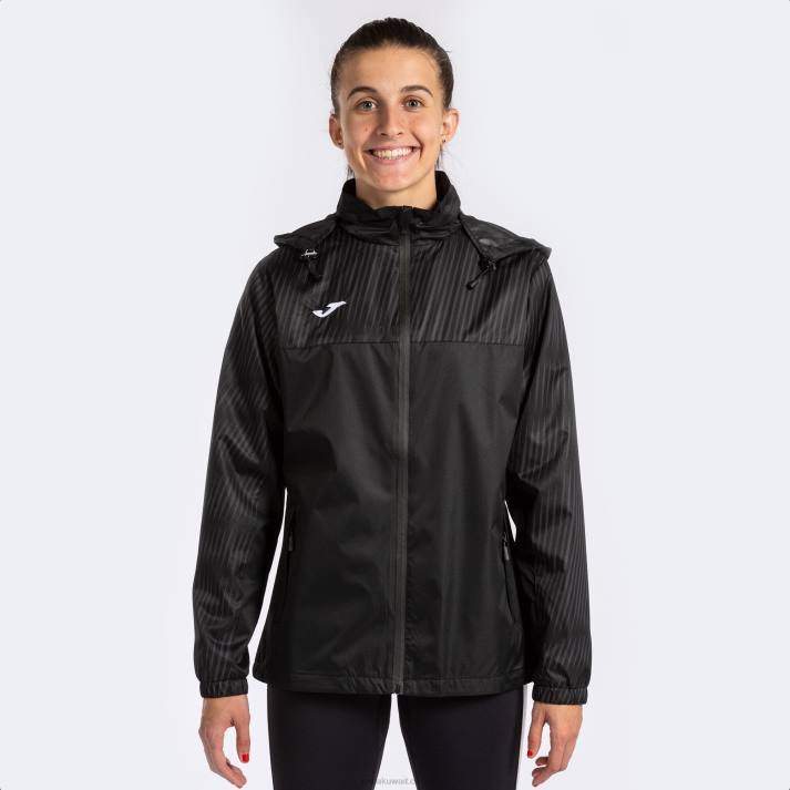 Joma 82P4R3595 أسود Rainjacket مونتريال نحيف