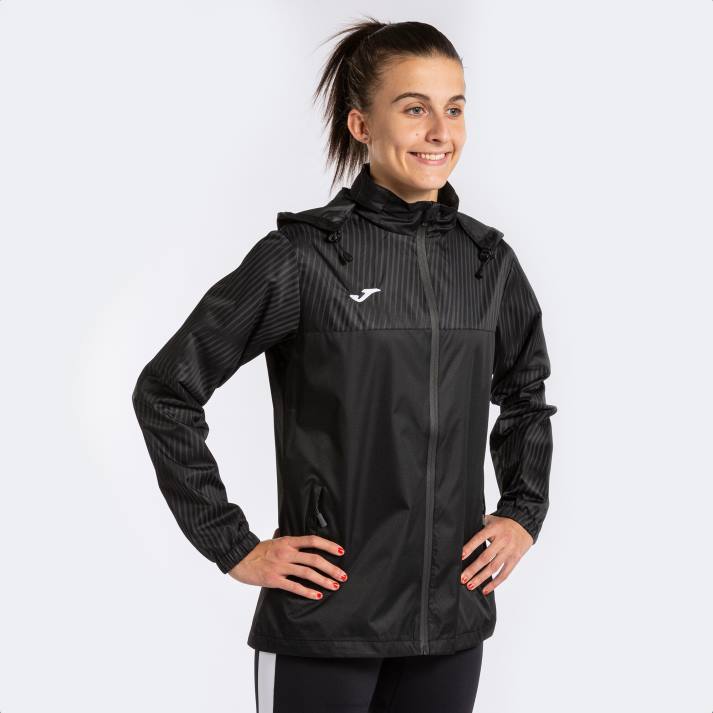 Joma 82P4R3595 أسود Rainjacket مونتريال نحيف