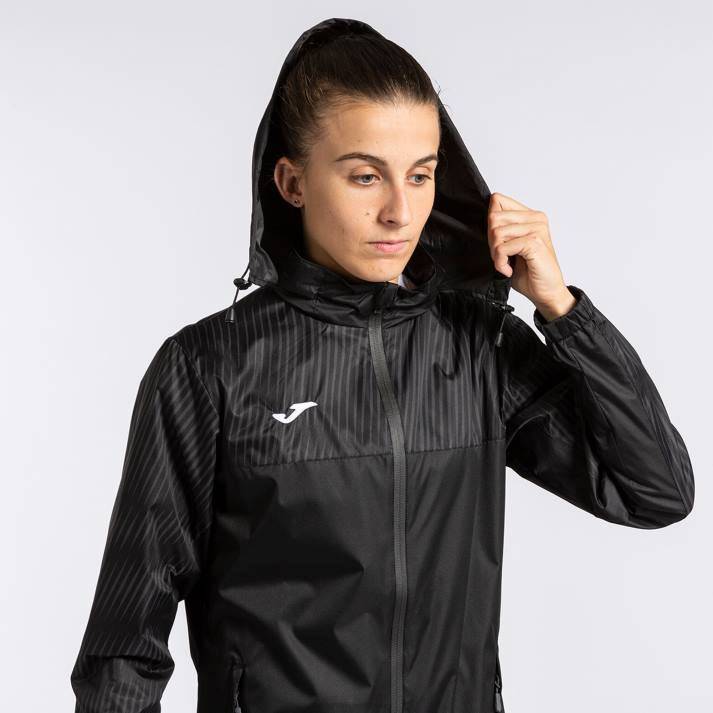 Joma 82P4R3595 أسود Rainjacket مونتريال نحيف