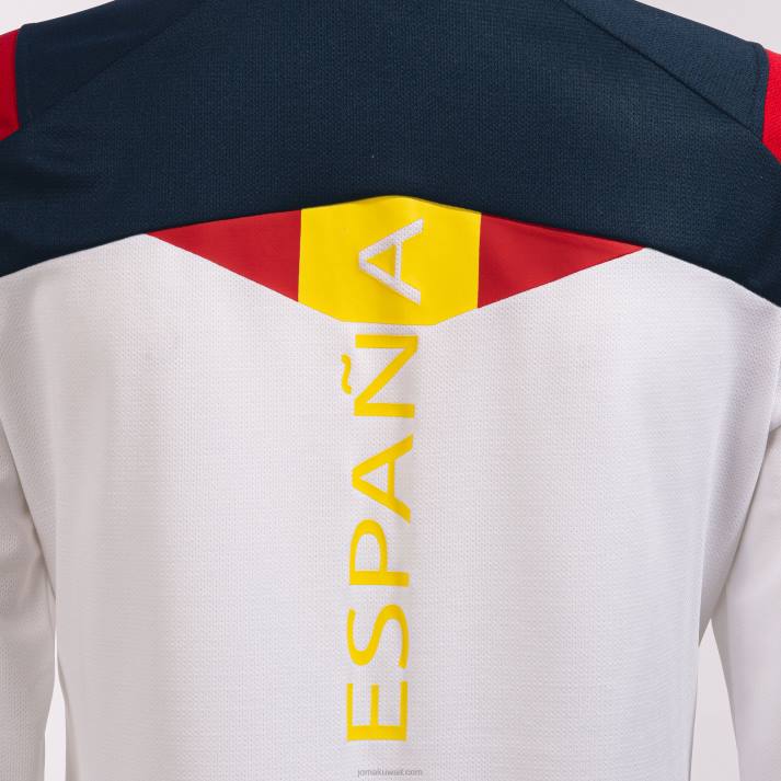 Joma 82P4R3598 أبيض قميص بولو كم طويل اللجنة الاولمبية الاسبانية نحيف