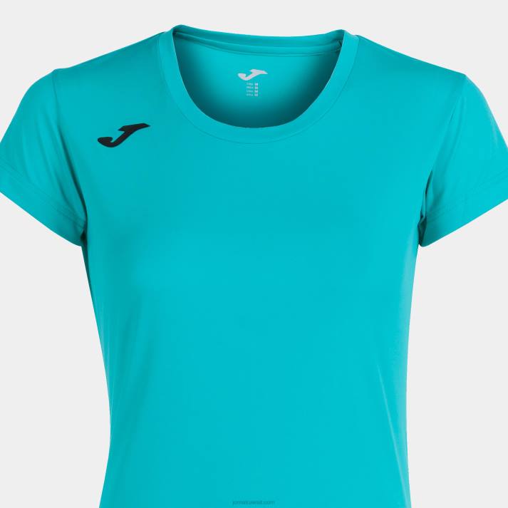 Joma 82P4R3613 الفيروز قميص قصير الأكمام سجل الثاني نحيف