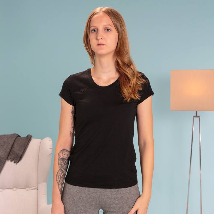 Joma 82P4R3623 أسود قميص بأكمام قصيرة فيرونا نحيف