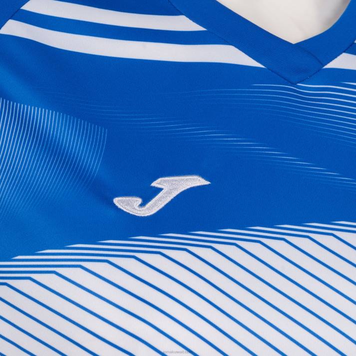 Joma 82P4R3659 أبيض أزرق ملكي قميص بأكمام قصيرة سوبر نوفا الثاني نحيف