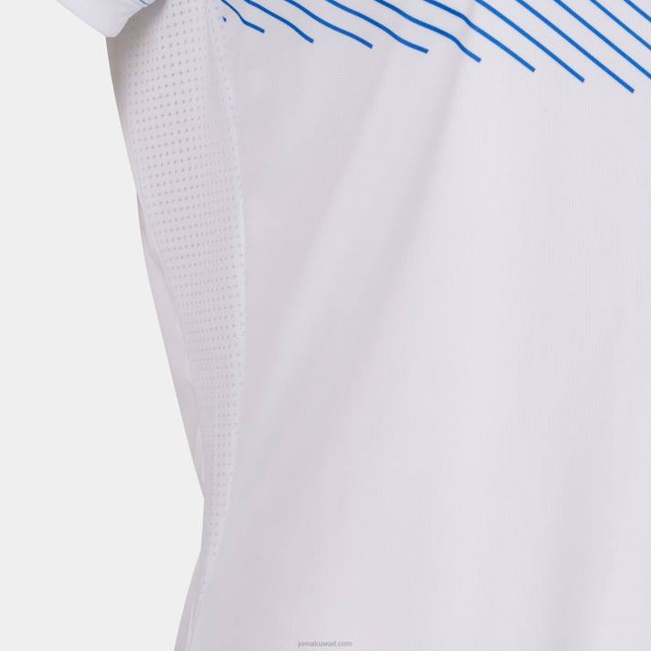 Joma 82P4R3659 أبيض أزرق ملكي قميص بأكمام قصيرة سوبر نوفا الثاني نحيف