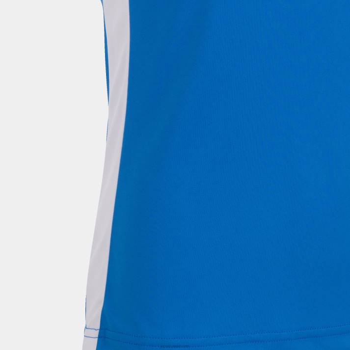 Joma 82P4R3667 أزرق ملكي أبيض قميص قصير الأكمام سجل الثاني نحيف