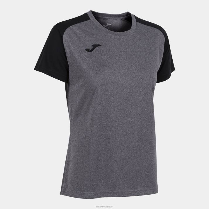 Joma 82P4R3670 مزيج أسود رمادي قميص بأكمام قصيرة أكاديمية رابعا نحيف