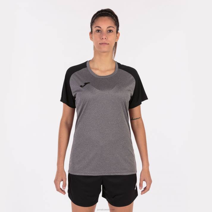 Joma 82P4R3670 مزيج أسود رمادي قميص بأكمام قصيرة أكاديمية رابعا نحيف