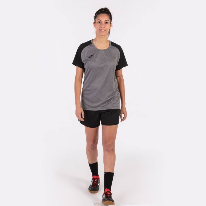 Joma 82P4R3670 مزيج أسود رمادي قميص بأكمام قصيرة أكاديمية رابعا نحيف