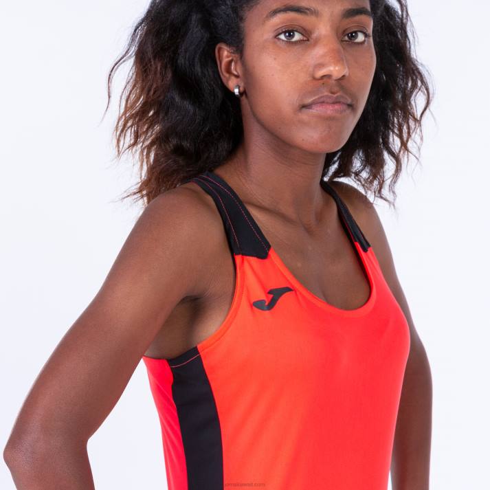 Joma 82P4R3681 نيون المرجان الأسود أعلى سجل للدبابات الثاني نحيف