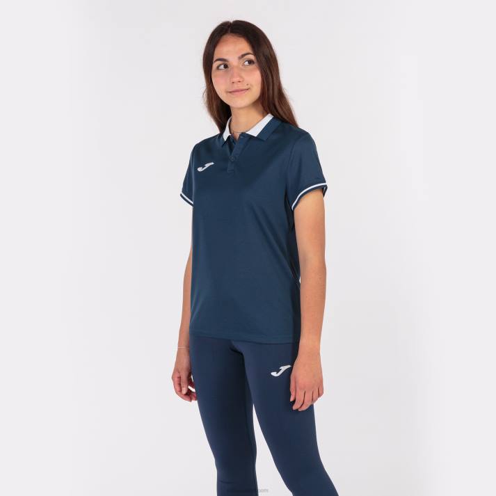 Joma 82P4R3688 الأزرق الداكن الأبيض بطولة قميص بولو قصير الاكمام vi نحيف