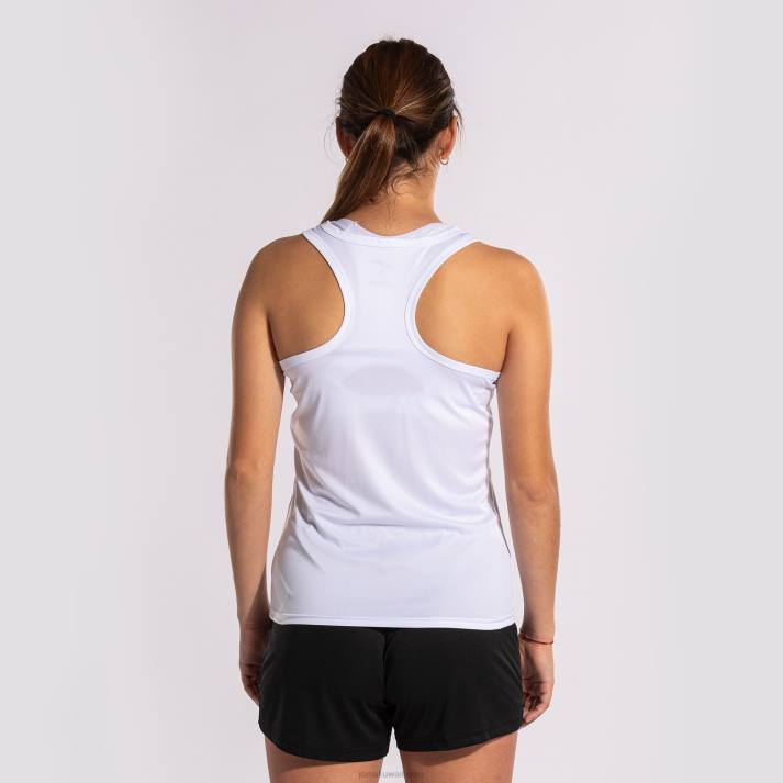 Joma 82P4R3706 أبيض أسود أخضر نيون بلا أكمام تي شيرت المحكمة نحيف