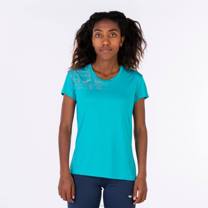 Joma 82P4R3709 الفيروز قميص قصير الأكمام النخبة الثامن نحيف