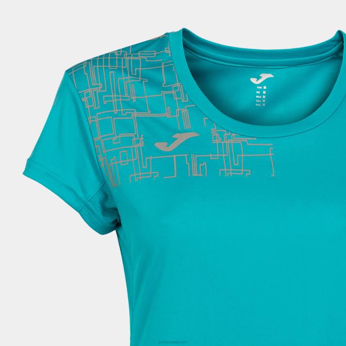 Joma 82P4R3709 الفيروز قميص قصير الأكمام النخبة الثامن نحيف