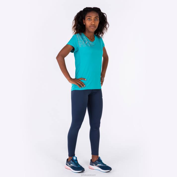 Joma 82P4R3709 الفيروز قميص قصير الأكمام النخبة الثامن نحيف