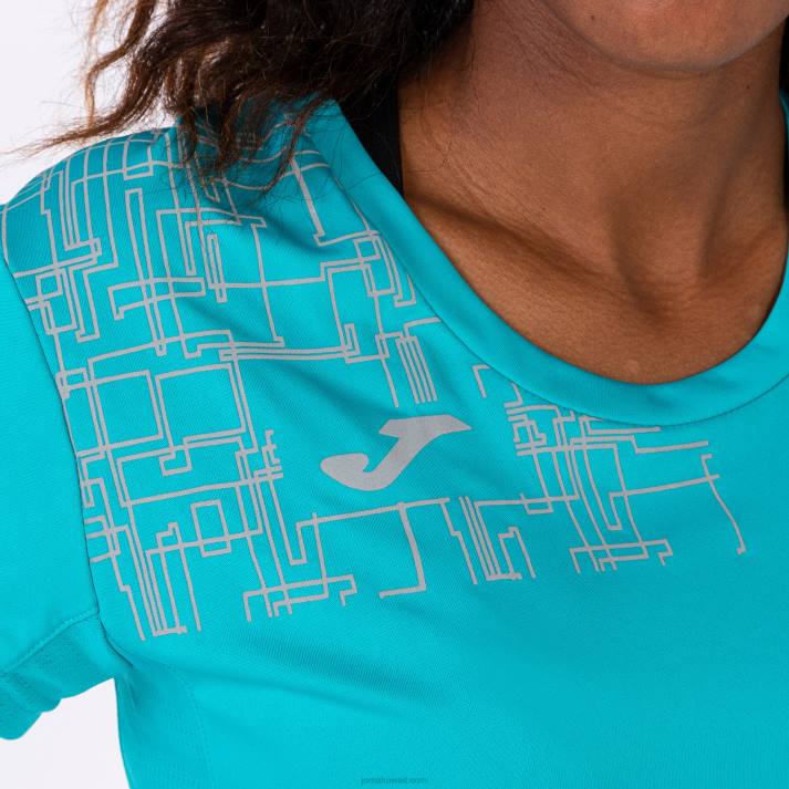 Joma 82P4R3709 الفيروز قميص قصير الأكمام النخبة الثامن نحيف