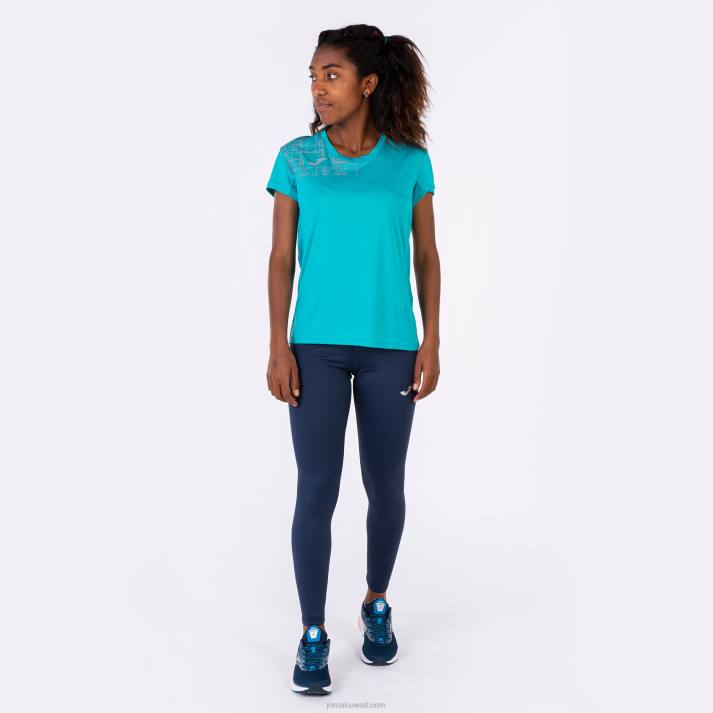 Joma 82P4R3709 الفيروز قميص قصير الأكمام النخبة الثامن نحيف