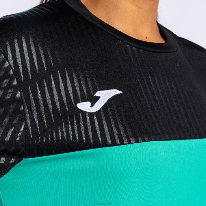 Joma 82P4R3712 أخضر أسود قميص قصير الأكمام مونتريال نحيف