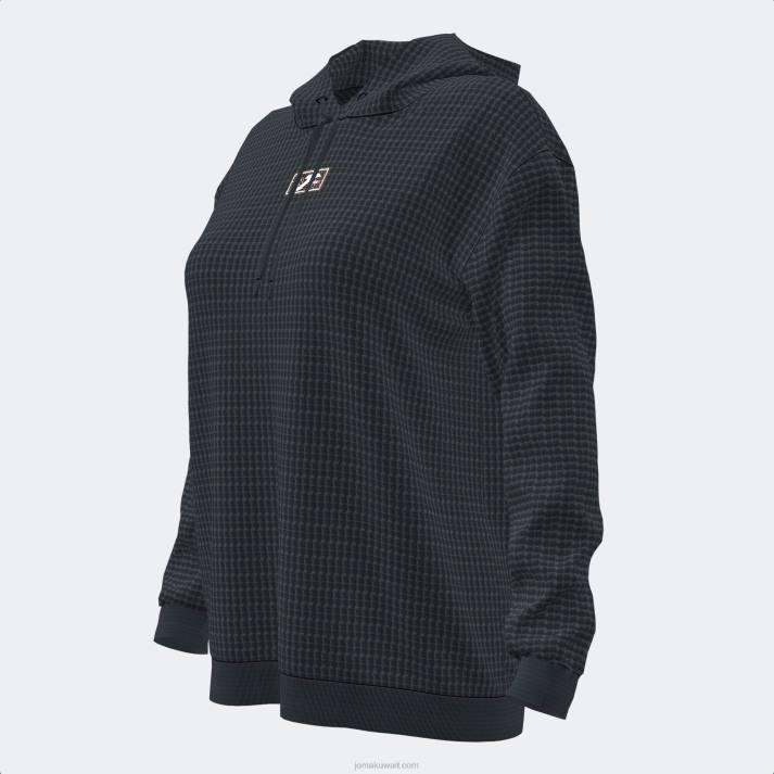 Joma 82P4R3721 أسود دافني سترة مقنعين نحيف