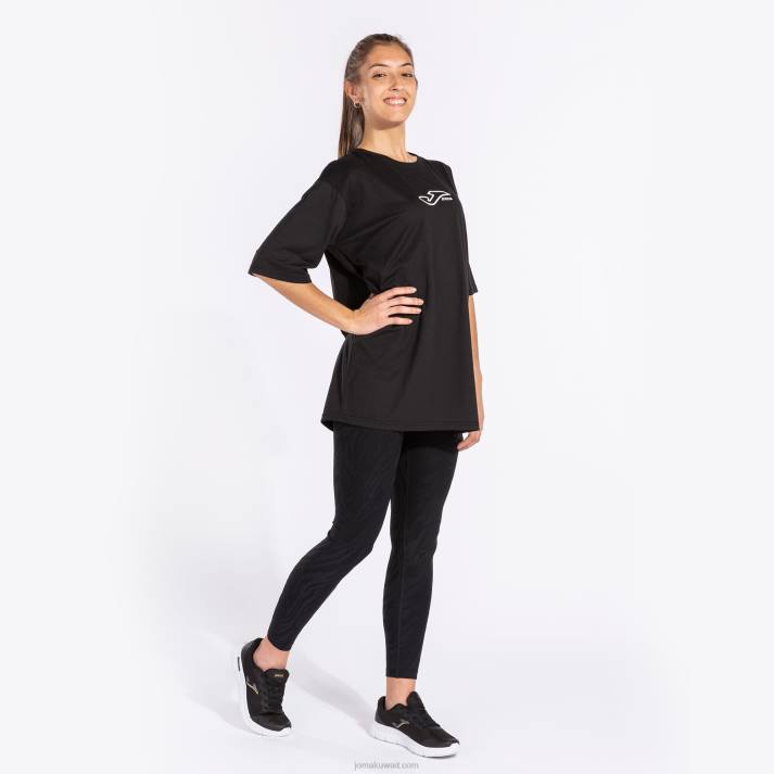 Joma 82P4R3725 أسود قميص بأكمام قصيرة دافني نحيف