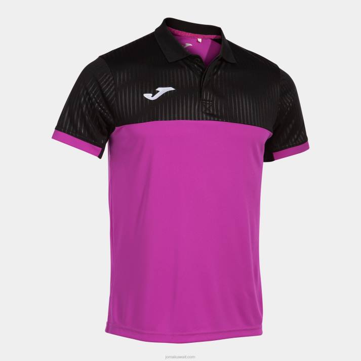 Joma 82P4R374 نيون وردي أسود قميص بولو قصير الاكمام مونتريال رجال