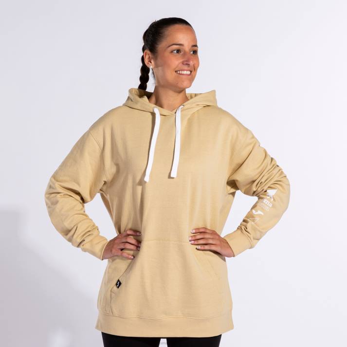 Joma 82P4R3748 اللون البيج سترة مقنعين الشارع الحضري نحيف