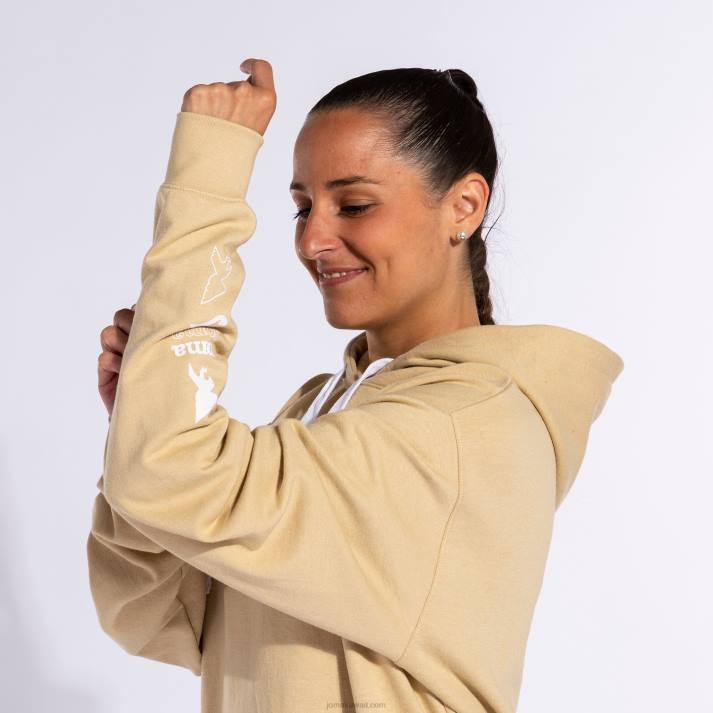 Joma 82P4R3748 اللون البيج سترة مقنعين الشارع الحضري نحيف