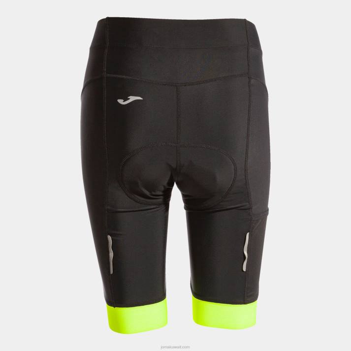 Joma 82P4R3753 أسود أصفر فلوري شورت ركوب الدراجات كرونو نحيف
