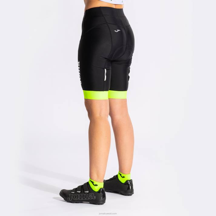 Joma 82P4R3753 أسود أصفر فلوري شورت ركوب الدراجات كرونو نحيف