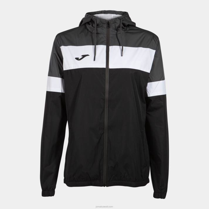 Joma 82P4R3755 أسود أبيض رمادي غامق طاقم سترة المطر رابعا نحيف