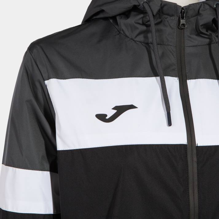 Joma 82P4R3755 أسود أبيض رمادي غامق طاقم سترة المطر رابعا نحيف