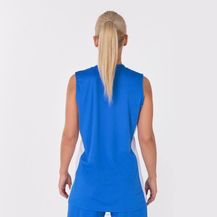 Joma 82P4R3759 أزرق ملكي أبيض تي شيرت بلا أكمام كانشا ​​الثالث نحيف