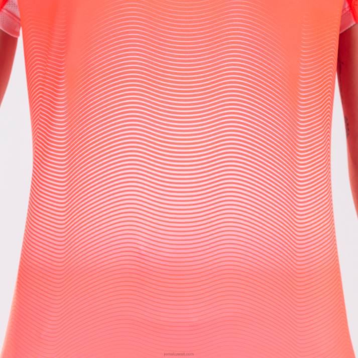 Joma 82P4R3761 نيون المرجان الأبيض قميص قصير الأكمام النخبة السابع نحيف