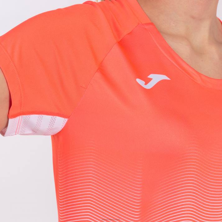 Joma 82P4R3761 نيون المرجان الأبيض قميص قصير الأكمام النخبة السابع نحيف