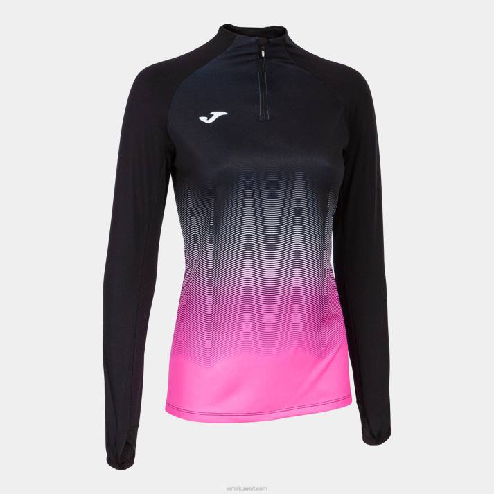 Joma 82P4R3762 أسود أبيض وردي فلوري قميص من النوع الثقيل النخبة السابع نحيف