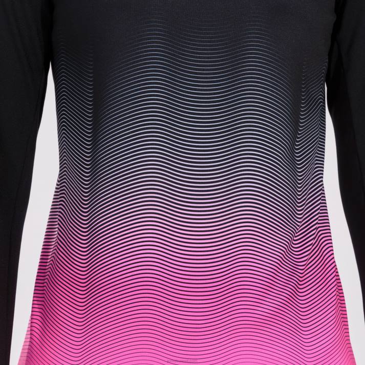 Joma 82P4R3762 أسود أبيض وردي فلوري قميص من النوع الثقيل النخبة السابع نحيف