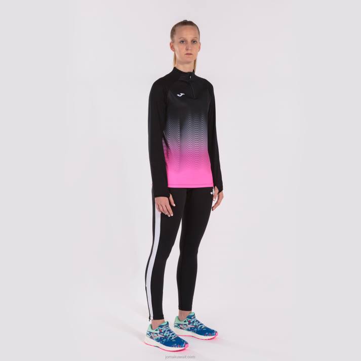 Joma 82P4R3762 أسود أبيض وردي فلوري قميص من النوع الثقيل النخبة السابع نحيف