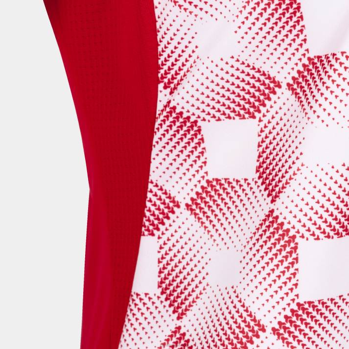 Joma 82P4R3772 احمر ابيض قميص بأكمام قصيرة سوبر نوفا iii نحيف