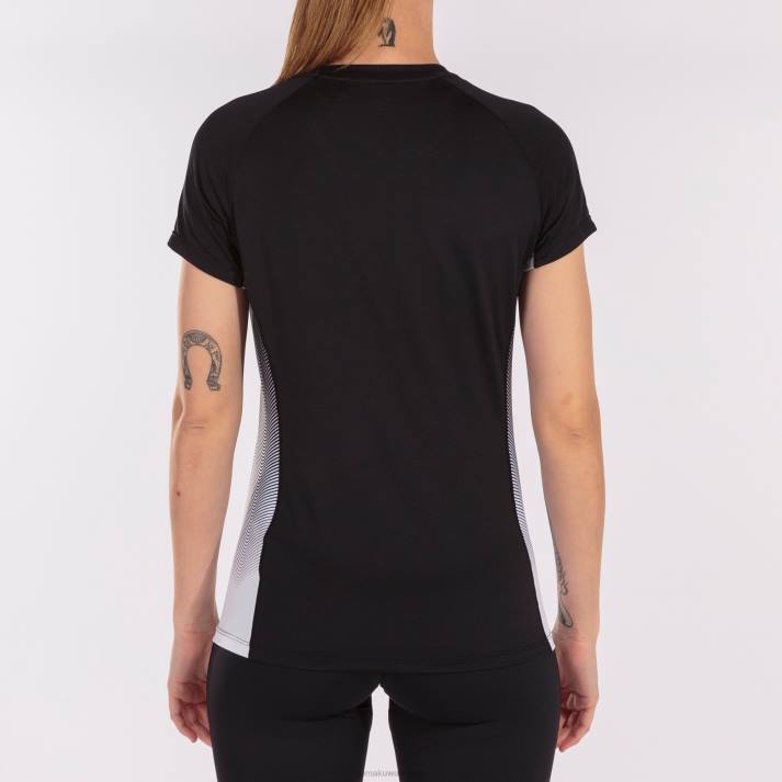 Joma 82P4R3789 أسود أبيض رمادي قميص قصير الأكمام النخبة السابع نحيف