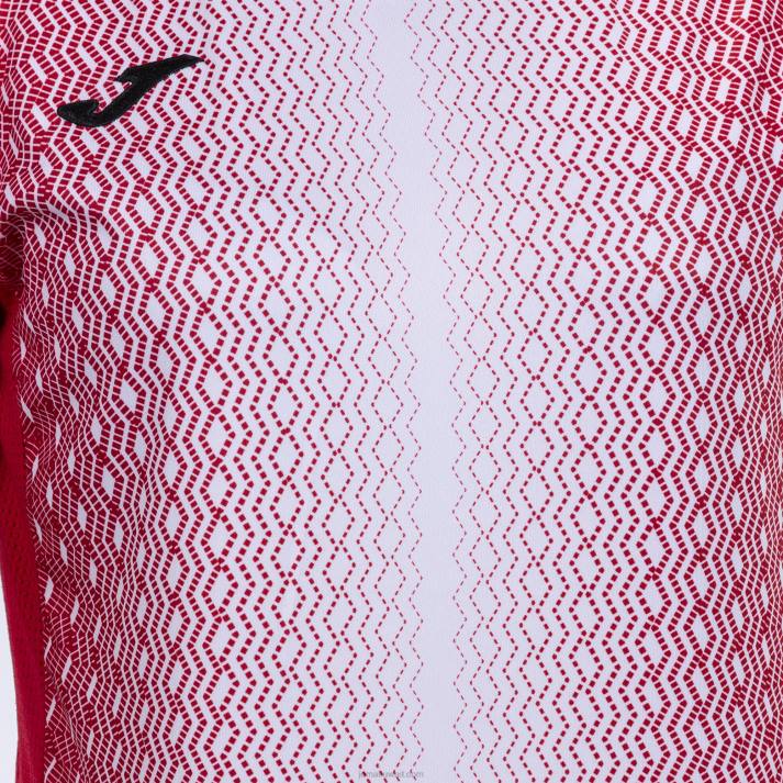 Joma 82P4R3792 احمر ابيض قميص بأكمام قصيرة سوبر نوفا نحيف