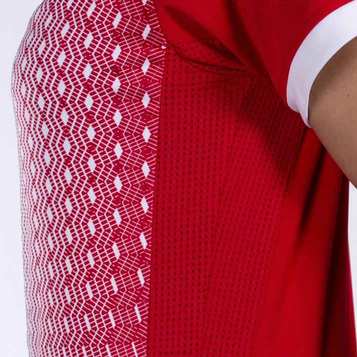 Joma 82P4R3792 احمر ابيض قميص بأكمام قصيرة سوبر نوفا نحيف