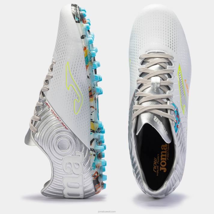 Joma 82P4R37 أبيض فضي حذاء كرة القدم xpander 23 عشب صناعي